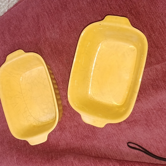 Set of 2 VINTAGE PFALTZGRAFF YELLOW MINI LOAF DISH F.T.D.A. 1983 16 OZ. - Picture 3 of 3
